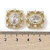 Brass Micro Pave Cubic Zirconia Beads KK-G491-36G-04-3