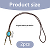 2Pcs Alloy with Synthetic Gemstone Oval Bolo Tie Necklaces NJEW-DC0001-29-2