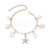 Natural Freshwater Shell Beads & Alloy Enamel Charm Bracelets BJEW-JB12214-02-2