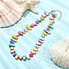 Ocean Natural Freshwater Shell Nuggets Beaded Necklaces NJEW-JN06281-1