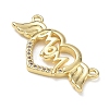 Mother's Day Brass Micro Pave Cubic Zirconia Connector Charms CU-CBAC7ED-01B-G-2