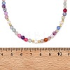 Dyed & Heated Faceted Round Natural Agate and Cultured Freshwater Pearl Beaded Necklaces for Women NJEW-JN06240-02-4
