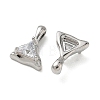 Brass Micro Pave Clear Cubic Zirconia Pendants KK-C259-01P-2