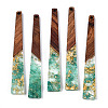 Transparent Resin & Walnut Wood Big Pendants RESI-N039-68B-1