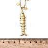 304 Stainless Steel with Synthetic Turquoise Fish Pendant Necklaces for Women NJEW-F362-02G-4