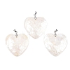 Natural White Shell Heart Pendants KK-C135-09A-1