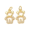 Brass Micro Pave Clear Cubic Zirconia Pendants CU-E003-18G-01-1