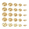 80Pcs 8 Style Brass Shank Buttons BUTT-TA0001-08G-2