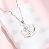 304 Stainless Steel Tree Pendant Cable Chain Necklaces for Men Women NJEW-K308-05D-P-1