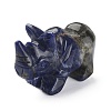 Natural Sodalite Carved Healing Rhinoceros Figurines DJEW-M008-02D-2