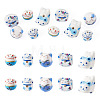 10Pcs 5 Styles Handmade Printed Porcelain Beads PORC-TA0001-81-2