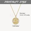 925 Sterling Silver 12 Constellation Necklace Gold Horoscope Zodiac Sign Necklace Round Astrology Pendant Necklace with Zircons Birthday Jewelry Gift for Women Men JN1089E-2