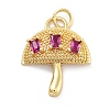 Rack Plating Brass Micro Pave Cubic Zirconia Pendants KK-Z071-82G-01-1