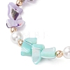 Dyed Natural Trochid Shell/Trochus Shell Chips Beaded Bracelets for Women BJEW-JB13130-01-4