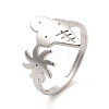 Non-Tarnish 201 Stainless Steel Sun & Ice Cream Adjustable Ring for Women RJEW-F131-02P-1