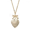 Alloy Bowknot Heart Locket Pendant 304 Stainless Steel Cable Chain Necklaces for Women NJEW-JN05904-2