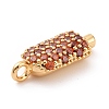 Rack Plating Brass Micro Pave Dark Orange Cubic Zirconia Pendants ZIRC-C039-06G-3