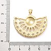 Fan Shaped Rack Plating Brass Micro Pave Cubic Zirconia Pendants KK-G512-28A-G-3