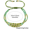 Adjustable Glass Seed Bead & Glass & Brass Beads Multi-Strand Bracelets for Women HR1151-1-3
