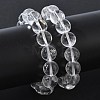 Natural Quartz Crystal Round Beaded Stretch Bracelets GG-CBA12F1-02E-12-1
