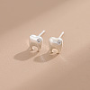 Brass & Rhinestone Stud Earrings WGEF0FC-01-2