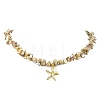 Summer Beach Starfish 304 Stainless Steel Pendant AB Color Natural Freshwater Shell Nuggets Beaded Necklaces for Women NJEW-JN06056-3