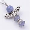 Natural Gemstone Pendant Necklaces NJEW-JN01645-3