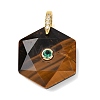 Natural Tiger Eye Faceted Pendants G-B188-03G-02-1