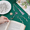 40Pcs Tibetan Style Alloy Wavy Bookmarks FIND-GA0008-48-3