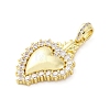 Brass Micro Pave Clear Cubic Zirconia Pendants KK-S510-31G-05-2