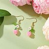 Handmade Glass Seed Beads Apple Dangle Earrings EJEW-MZ00575-02-1