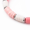 Handmade Polymer Clay Heishi Beaded Stretch Bracelets BJEW-JB06144-01-3