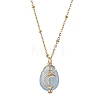 Natural Quartz with Brass Pendant Necklaces NJEW-JN04679-03-1