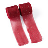 2Rolls Polyester Hot-fix Rhinestone Raw Edges Ribbon OCOR-TA0003-95J-3