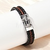 Braided Microfiber Leather Cord Bracelets for Women Men BJEW-D304-17P-02-4