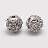 Brass Micro Pave Cubic Zirconia Beads ZIRC-E110-05P-1