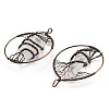 Natural Quartz Crystal Copper Wire Wrapped Big Pendants G-H359-06AB-3