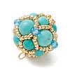Synthetic Turquoise and Glass Seed Beaded Cluster Pendants PALLOY-MZ01334-01-3