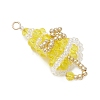 7Pcs Glass Pendants PALLOY-MZ01164-4