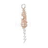 3Pcs 3 Styles Electroplated Natural Quartz Crystal Nuggets Copper Wire Wrapped Pendants PALLOY-JF03128-09-3