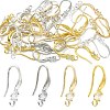 40Pcs 4 Colors Brass Micro Pave Clear Cubic Zirconia Hoop Earring Findings KK-CJ0003-97-8