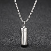 316L Stainless Steel Pill Shape Urn Ashes Pendant Necklace with Box Chains LS-BOTT-PW0001-012S-1