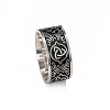 Stainless Steel Enamel Triquetra/Trinity Knot Finger Rings PW-WG80958-03-1