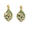 Brass Enamel Pendants KK-B129-25G-01-1