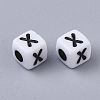 White Opaque Acrylic Beads X-MACR-R869-02X-2