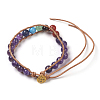 Natural Amethyst Cord Beaded Bracelets BJEW-E351-02E-2