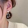 Rabbit Alloy & Rhinestone Dangle Stud Earrings FS-WG14827-01-3