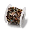 Handmade 304 Stainless Steel Chains with Gemstone Chip Beads CHS-K020-16G-2