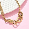 304 Stainless Steel Oval Link Bracelets BJEW-F533-02C-G-3