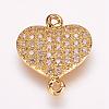 Brass Micro Pave Cubic Zirconia Links ZIRC-E118-20-2